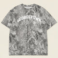 Georgetown Texas camo t-shirt vintage grey wood camouflage oversized graphic tee Lost Draw Provisions flay lay front