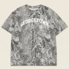 Georgetown Texas camo t-shirt vintage grey wood camouflage oversized graphic tee Lost Draw Provisions flay lay front
