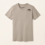 A light tan crewneck t-shirt with a small brown 'LostDraw' logo on the left chest, displayed flat against a light off-white background.