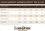 size chart for comfort colors 3023CL women's boxy tee