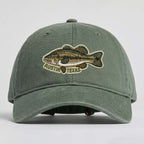 Green cap with fish emblem and 'Austin Texas' text on a light gray background