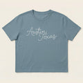 Flay lay front view of Chainstitch Austin women’s heavyweight t-shirt
