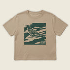 Flay lay front view of City Camo Austin women’s heavyweight garment-dyed t-shirt
