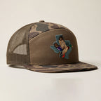 Duck camo trucker hat with mallard duck Texas patch, Richardson 168P by Lost Draw Provisions.
