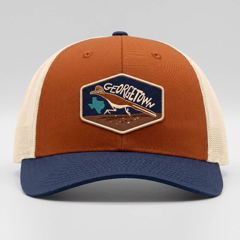 Cap with Georgetown logo on a gray background