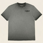 Flat lay front of GTX Stampede Georgetown Texas graphic tee oversized charcoal heavyweight t-shirt Lost Draw Provisions