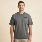 Model showing front of Texas western horse graphic tee oversized drop shoulder casual shirt