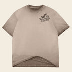 Mockingbird Express Austin Texas oversized heavyweight T-shirt in Chocolate Oil Wash with vintage front chest graphic