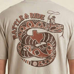 Rattle and Ride GTX Georgetown Texas graphic tee oversized tan heavyweight t-shirt Lost Draw Provisions close up back